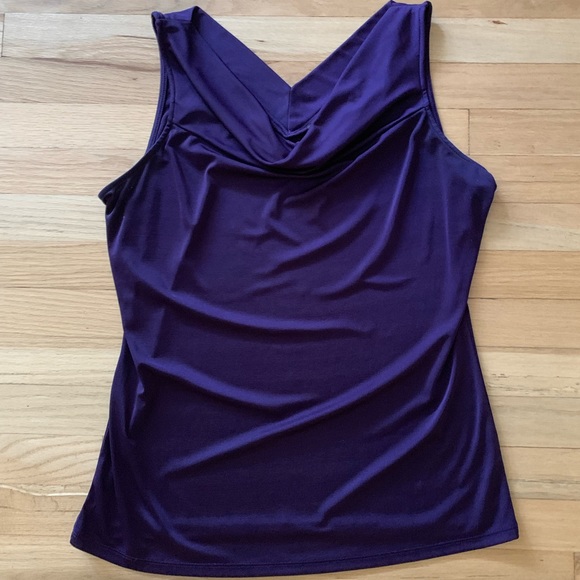 The Limited Tops - The Limited Purple Cowl Sleeveless Neck Top - Lg